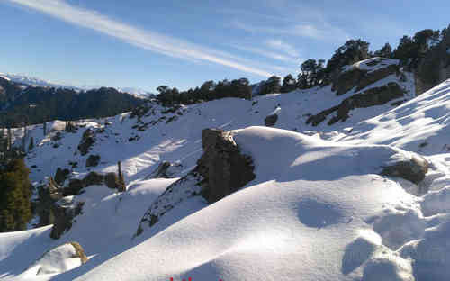 View of Shikarimata hills after snowfall Jan 2016